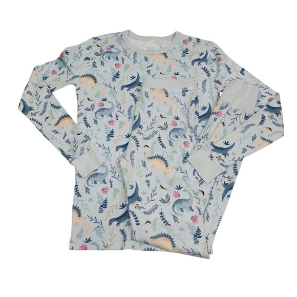 Crewcuts Girls 14 Blue Long Sleeve Dinosaur Print Pajama Set  4084 - Picture 1 of 7